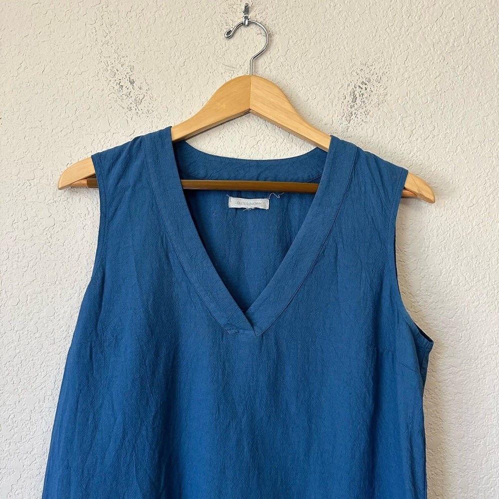 OUTERKNOWN Meander Dress Knee-Length Stripe Accents in Blue - Picture 3 of 12
